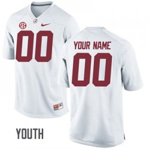 Youth Alabama Crimson Tide #00 Custom White Embroidered NCAA College Football Jersey 2403GYPS8